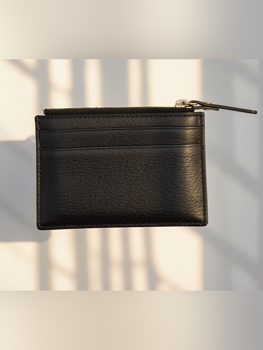 Kate Spade New York Black Leather Zip Card Holder Mini Wallet Old Money coquette - Picture 4 of 4